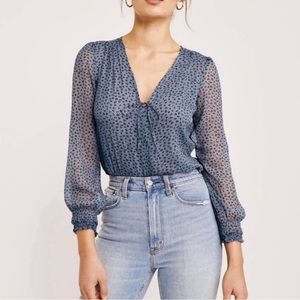 Abercrombie & Fitch Blue Animal Print Bodysuit